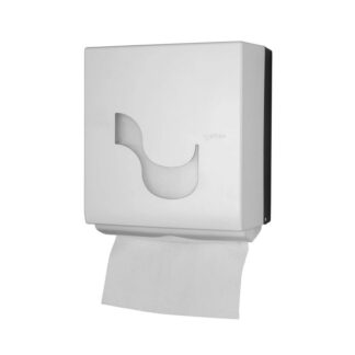 Falthandtuchspender celtex® OMNIA LABOR, weiß, Kunststoff