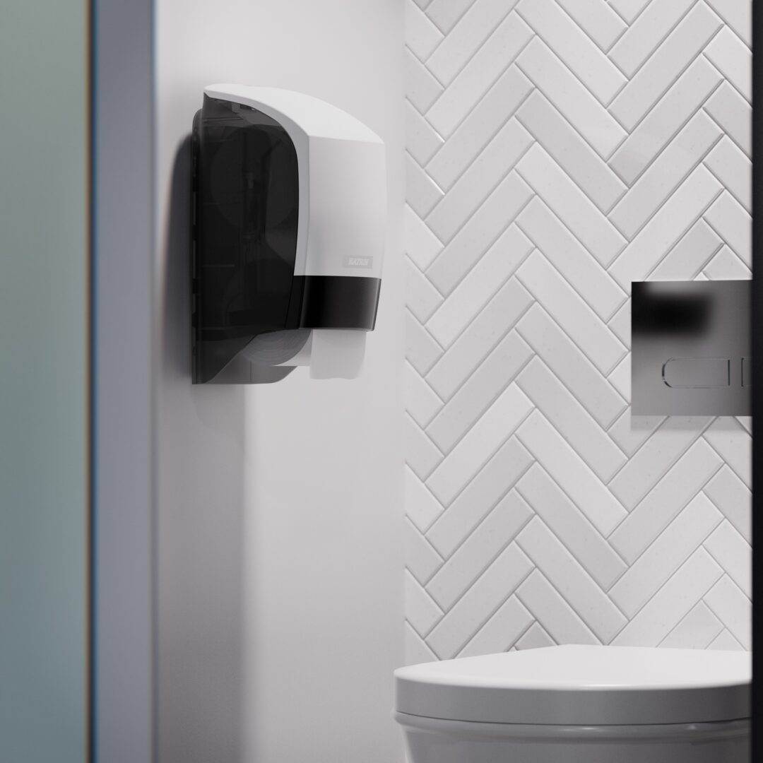 Toilettenpapierspender Katrin System, weiß, Kunststoff – Bild 3