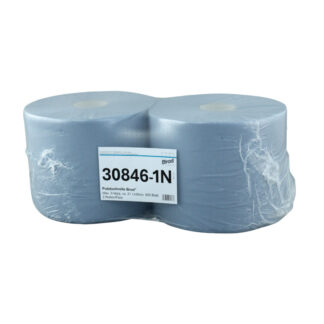 Putztuchrolle Brod, 500 Blatt, 3-lagig, blau, Recycling, 21,1×35 cm, 175 m, perforiert, 2 Rollen