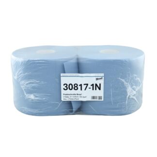 Putztuchrolle Brod®, 500 Blatt, 2-lagig, blau, Recycling, 21,1×35 cm, 175 m, perforiert, 2 Rollen